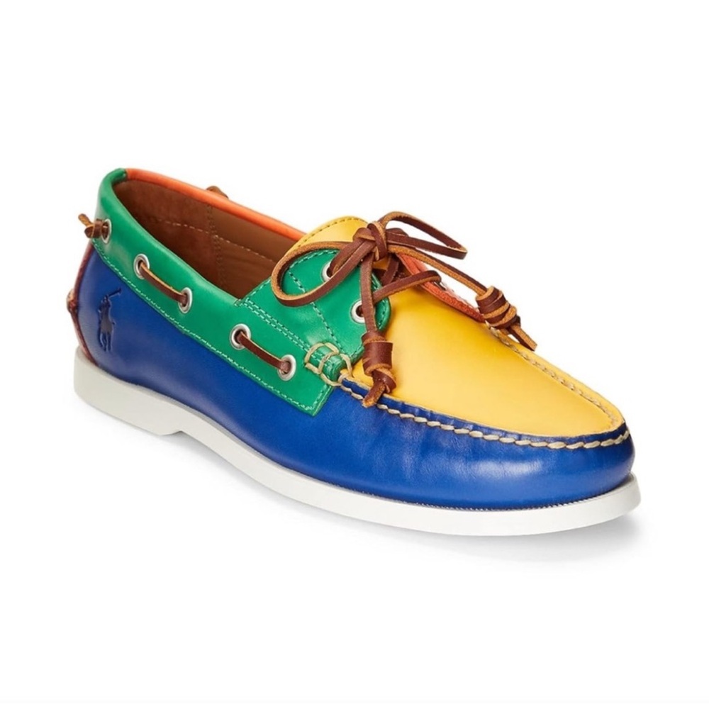 Polo Ralph Lauren Yellow, Green, and Blue Boat Shoes Merton-SO-BTS Colorblock